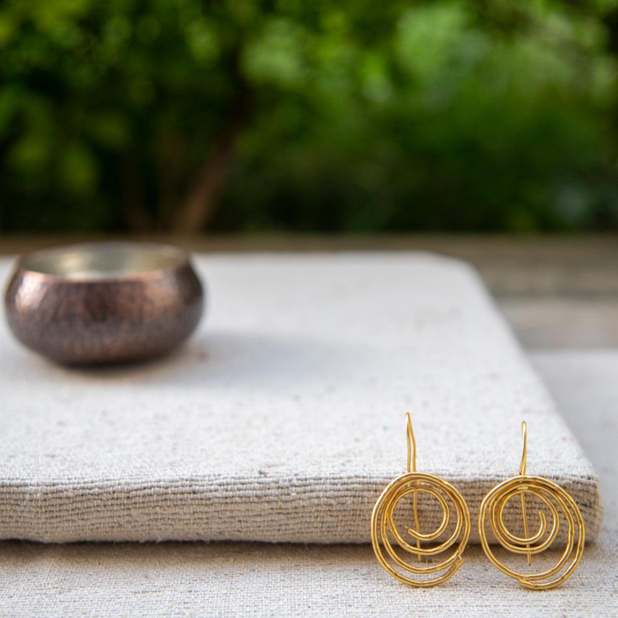 Swirl Gold Plated Dangle Earring