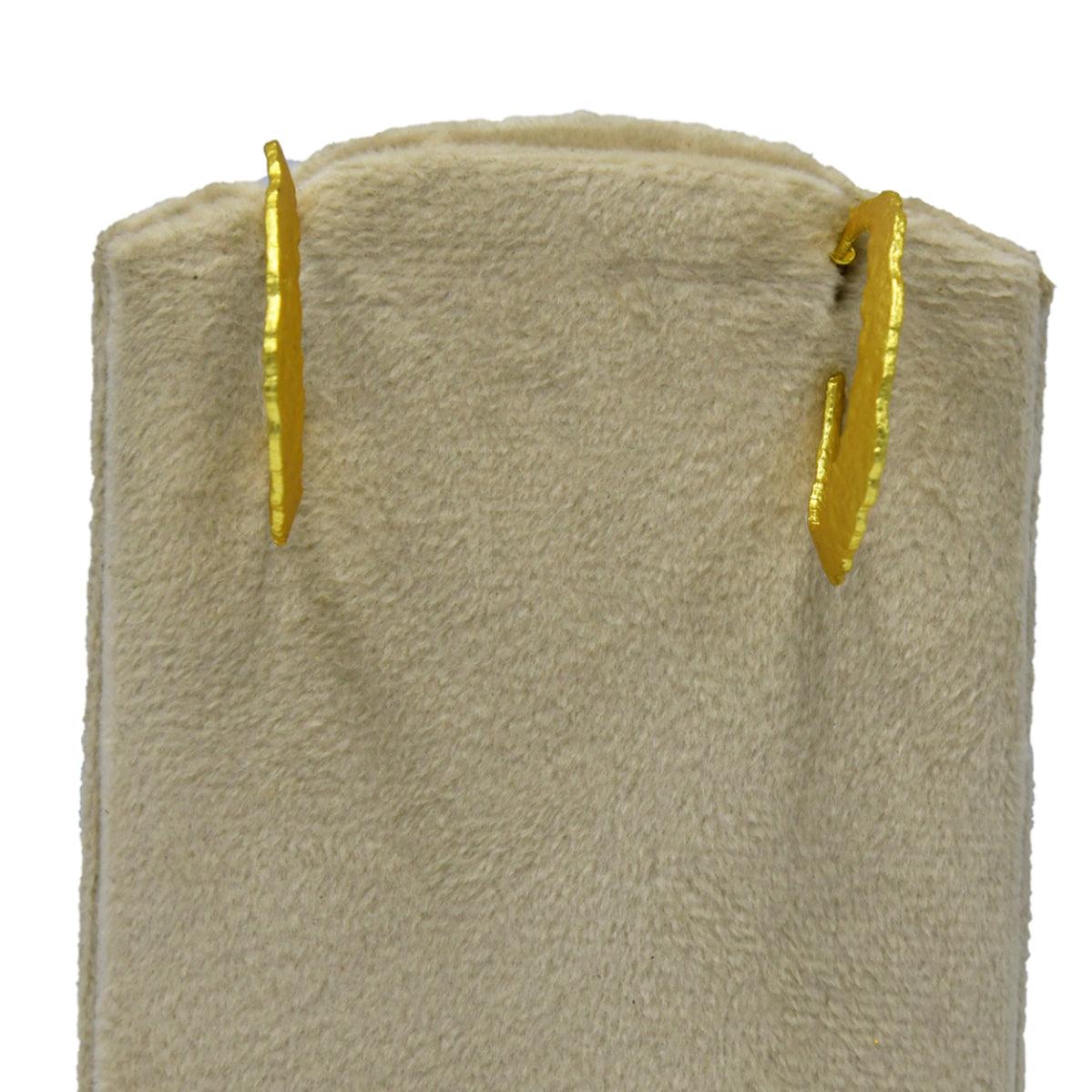 Textured Brass Hoop Earring