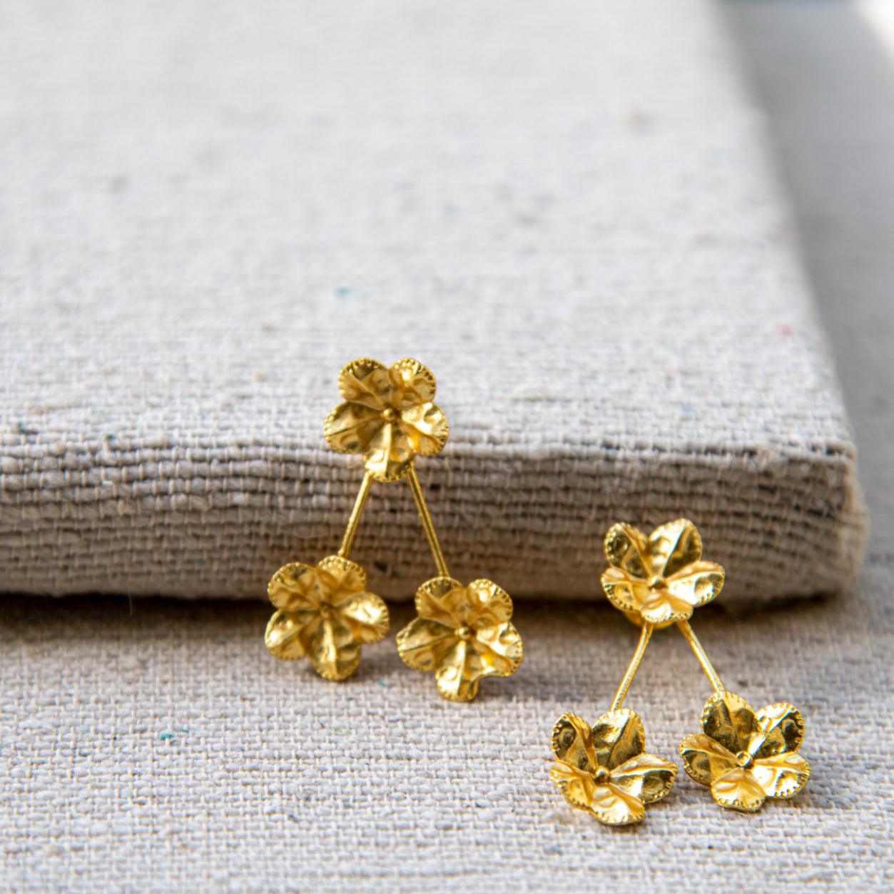 Tri-Flower Stud Earring