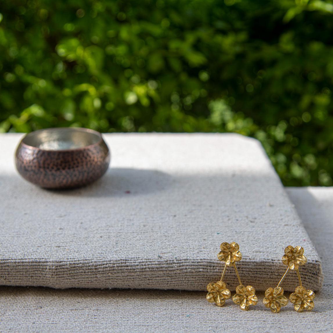 Tri-Flower Stud Earring