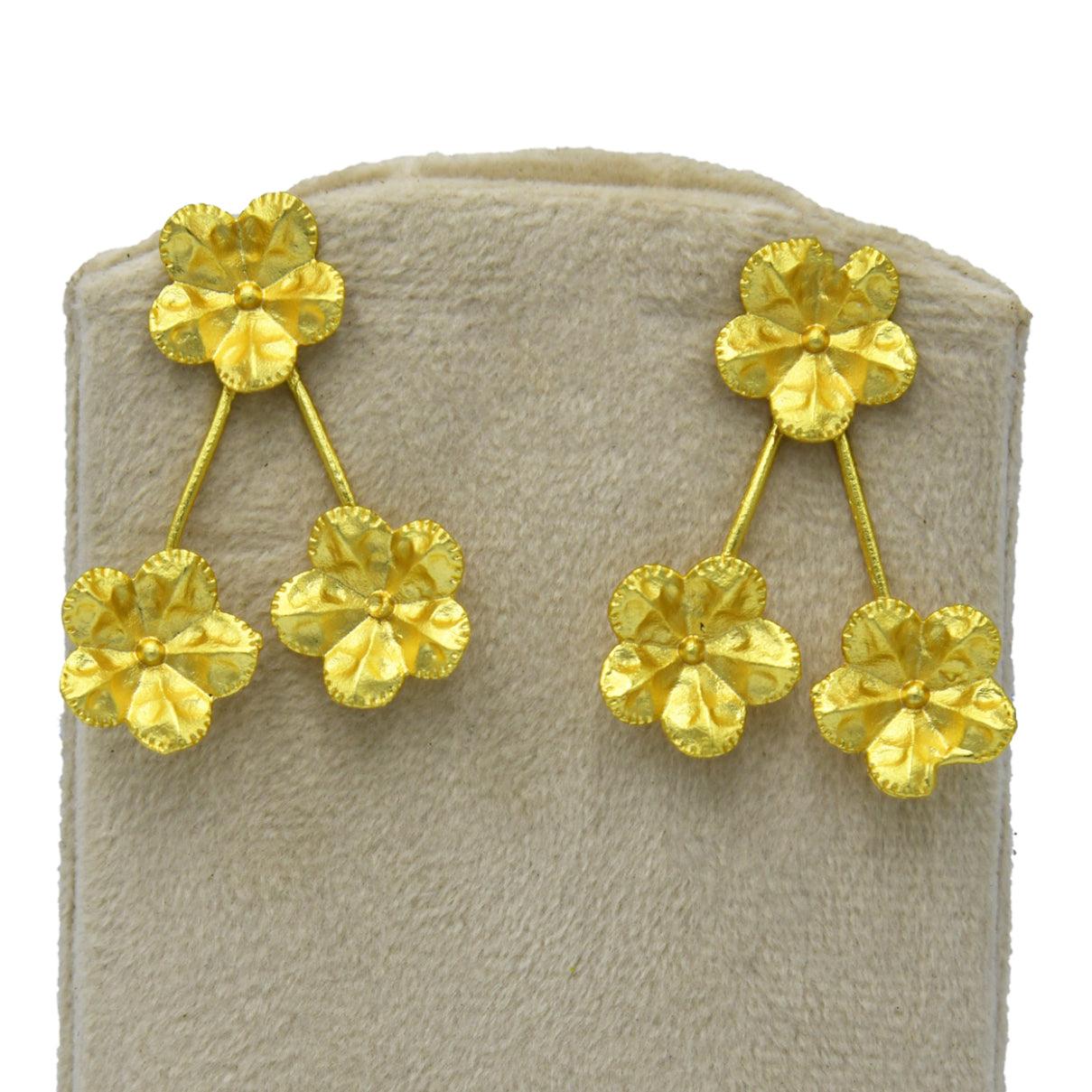 Tri-Flower Stud Earring