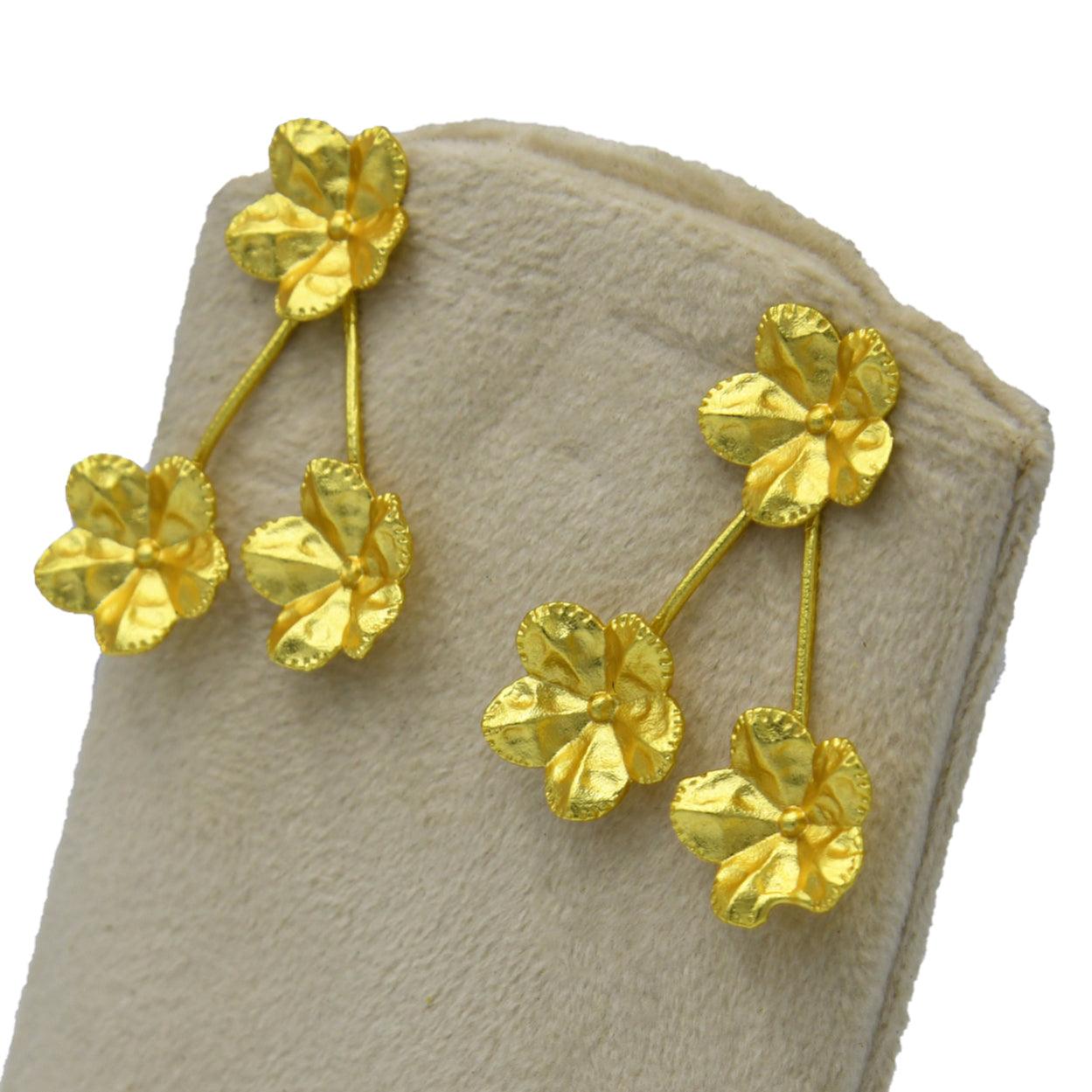 Tri-Flower Stud Earring