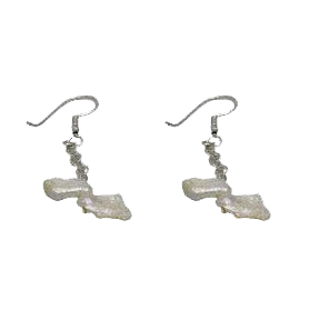 Twin Natural Keshi Pearl Dangler Silver Plated Hook Earring