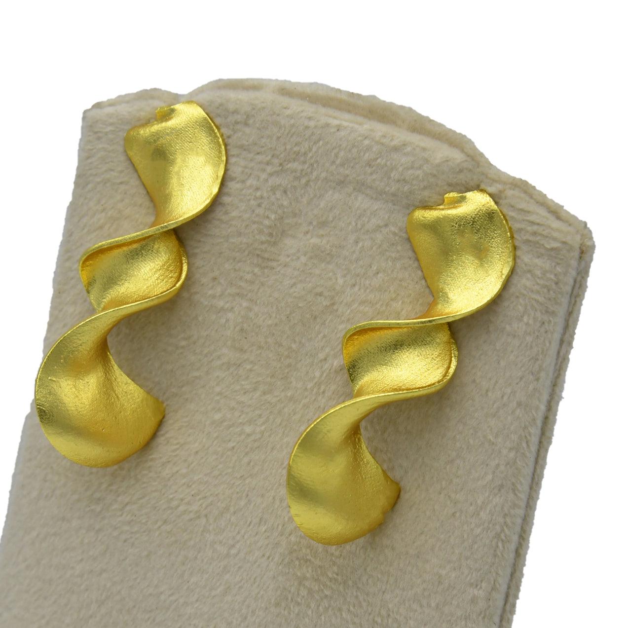 Twisted Brass Gold Plated Dangler Earring