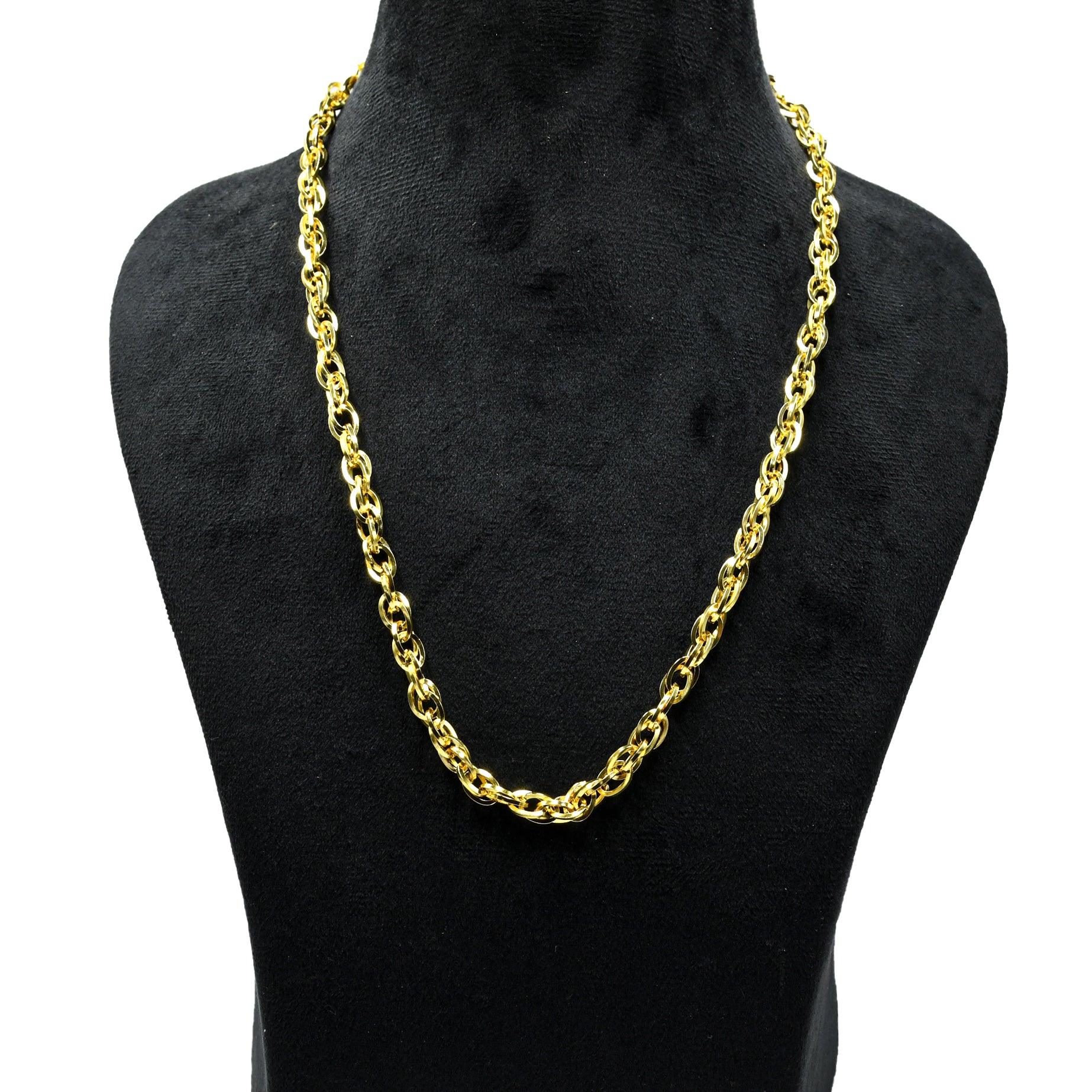 Uneven Oval Brass Gold Plated Chain