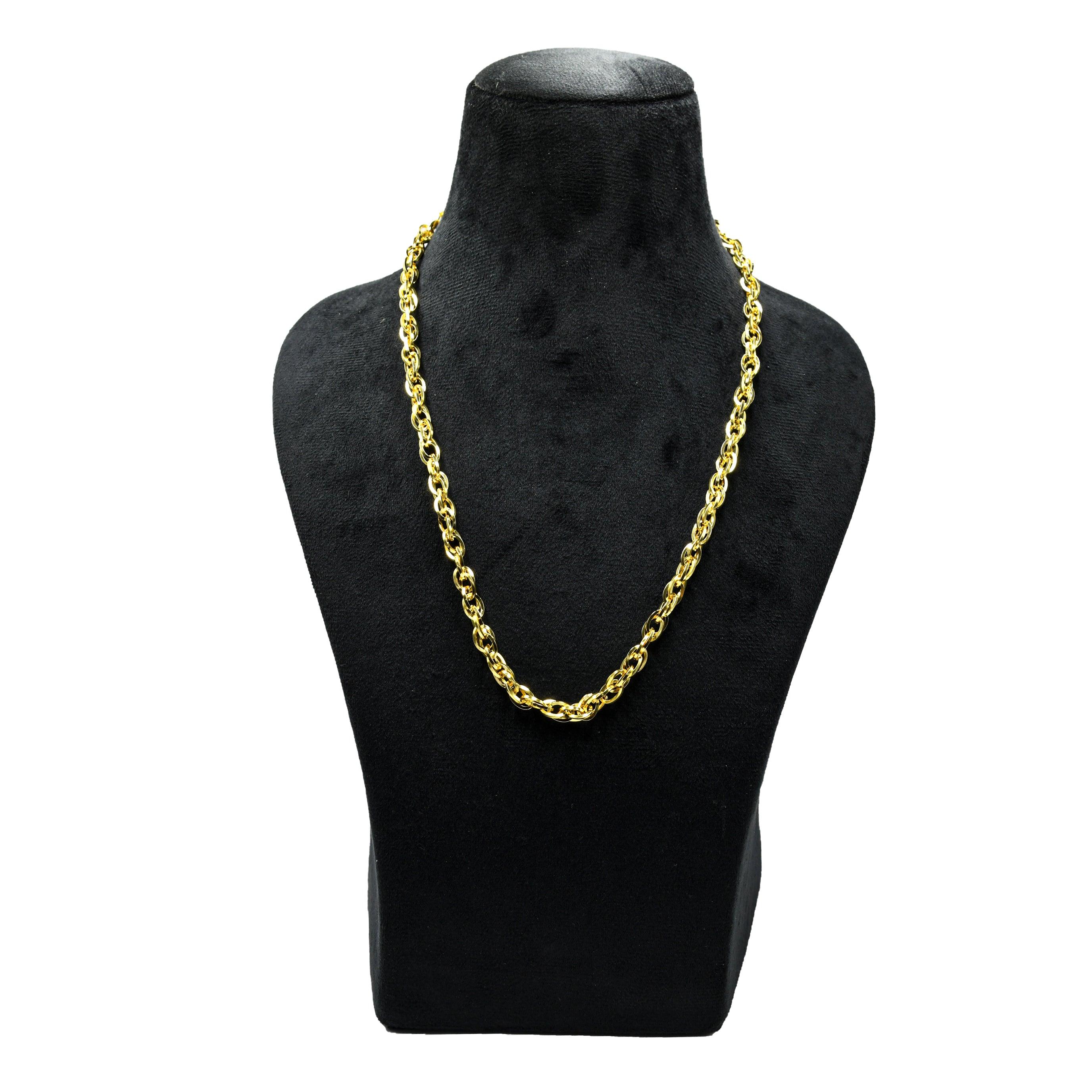Uneven Oval Brass Gold Plated Chain